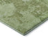 8' Artichoke Green And Ivory Abstract Washable Round Rug With UV Protection
