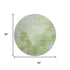 8' Artichoke Green And Ivory Abstract Washable Round Rug With UV Protection