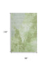 8' X 10' Artichoke Green And Ivory Abstract Washable Area Rug With UV Protection