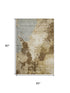 5' X 8' Brown Beige And Gray Abstract Washable Area Rug With UV Protection