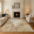 8' X 10' Coral Ivory And Beige Abstract Washable Area Rug With UV Protection