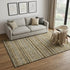 5' X 8' Brown Beige And Gray Striped Washable Area Rug With UV Protection