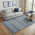 5' X 8' Blue And Gray Striped Washable Area Rug With UV Protection