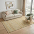 5' X 8' Wheat Beige And Gold Striped Washable Area Rug With UV Protection