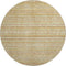 8' Wheat Beige And Gold Striped Washable Round Rug With UV Protection