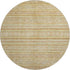 8' Wheat Beige And Gold Striped Washable Round Rug With UV Protection