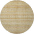 8' Wheat Beige And Gold Striped Washable Round Rug With UV Protection