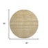 8' Wheat Beige And Gold Striped Washable Round Rug With UV Protection