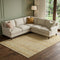 9' X 12' Wheat Beige And Gold Striped Washable Area Rug With UV Protection