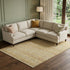 9' X 12' Wheat Beige And Gold Striped Washable Area Rug With UV Protection