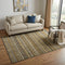 5' X 8' Brown Beige And Gray Striped Washable Area Rug With UV Protection