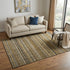 5' X 8' Brown Beige And Gray Striped Washable Area Rug With UV Protection