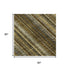 5' X 8' Brown Beige And Gray Striped Washable Area Rug With UV Protection