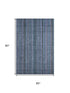 5' X 8' Blue Gray And Charcoal Striped Washable Area Rug With UV Protection