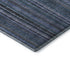 8' Blue Gray And Charcoal Striped Washable Round Rug With UV Protection