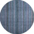 8' Blue Gray And Charcoal Striped Washable Round Rug With UV Protection