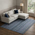8' X 10' Blue Gray And Charcoal Striped Washable Area Rug With UV Protection