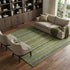 8' X 10' Green Gray And Gold Striped Washable Area Rug With UV Protection