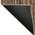 8' Rust Taupe And Gray Striped Washable Round Rug With UV Protection