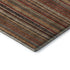 8' Rust Taupe And Gray Striped Washable Round Rug With UV Protection