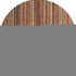 8' Rust Taupe And Gray Striped Washable Round Rug With UV Protection