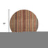 8' Rust Taupe And Gray Striped Washable Round Rug With UV Protection