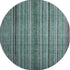 8' Teal Charcoal And Gray Striped Washable Round Rug With UV Protection