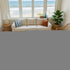 9' X 12' Rust Beige And Copper Striped Washable Area Rug With UV Protection