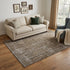 5' X 8' Brown And Taupe Abstract Washable Area Rug With UV Protection