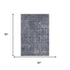 5' X 8' Blue And Gray Abstract Washable Area Rug With UV Protection