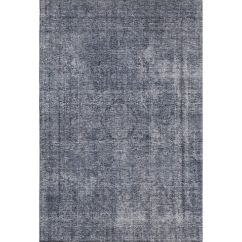 5' X 8' Blue And Gray Abstract Washable Area Rug With UV Protection