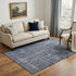 5' X 8' Blue And Gray Abstract Washable Area Rug With UV Protection