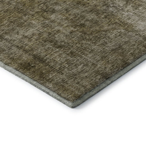 8' X 10' Pewter And Silver Abstract Washable Area Rug With UV Protection