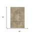 5' X 8' Brown Beige And Taupe Medallion Washable Area Rug With UV Protection