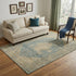 5' X 8' Blue Beige And Taupe Medallion Washable Area Rug With UV Protection