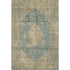 5' X 8' Blue Beige And Taupe Medallion Washable Area Rug With UV Protection