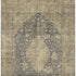 8' X 10' Charcoal Gray And Beige Medallion Washable Area Rug With UV Protection