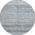 8' Blue Gray And Silver Abstract Geometric Washable Round Rug With UV Protection