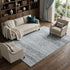 8' X 10' Blue Gray And Silver Abstract Geometric Washable Area Rug With UV Protection