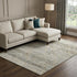 8' X 10' Pewter Beige And Gold Abstract Geometric Washable Area Rug With UV Protection