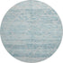 8' Teal Beige And Ivory Abstract Geometric Washable Round Rug With UV Protection