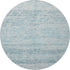 8' Teal Beige And Ivory Abstract Geometric Washable Round Rug With UV Protection