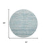 8' Teal Beige And Ivory Abstract Geometric Washable Round Rug With UV Protection