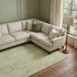 8' X 10' Artichoke Green Beige And Ivory Damask Washable Area Rug With UV Protection