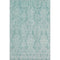 8' X 10' Aqua Teal And Ivory Damask Washable Area Rug With UV Protection
