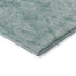 9' X 12' Aqua Teal And Ivory Damask Washable Area Rug With UV Protection