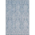 5' X 8' Blue And Ivory Damask Washable Area Rug With UV Protection