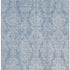 5' X 8' Blue And Ivory Damask Washable Area Rug With UV Protection