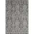 8' X 10' Gray And Silver Damask Washable Area Rug With UV Protection