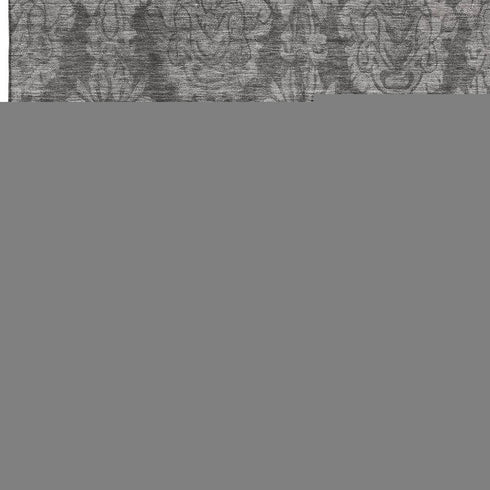 8' X 10' Gray And Silver Damask Washable Area Rug With UV Protection